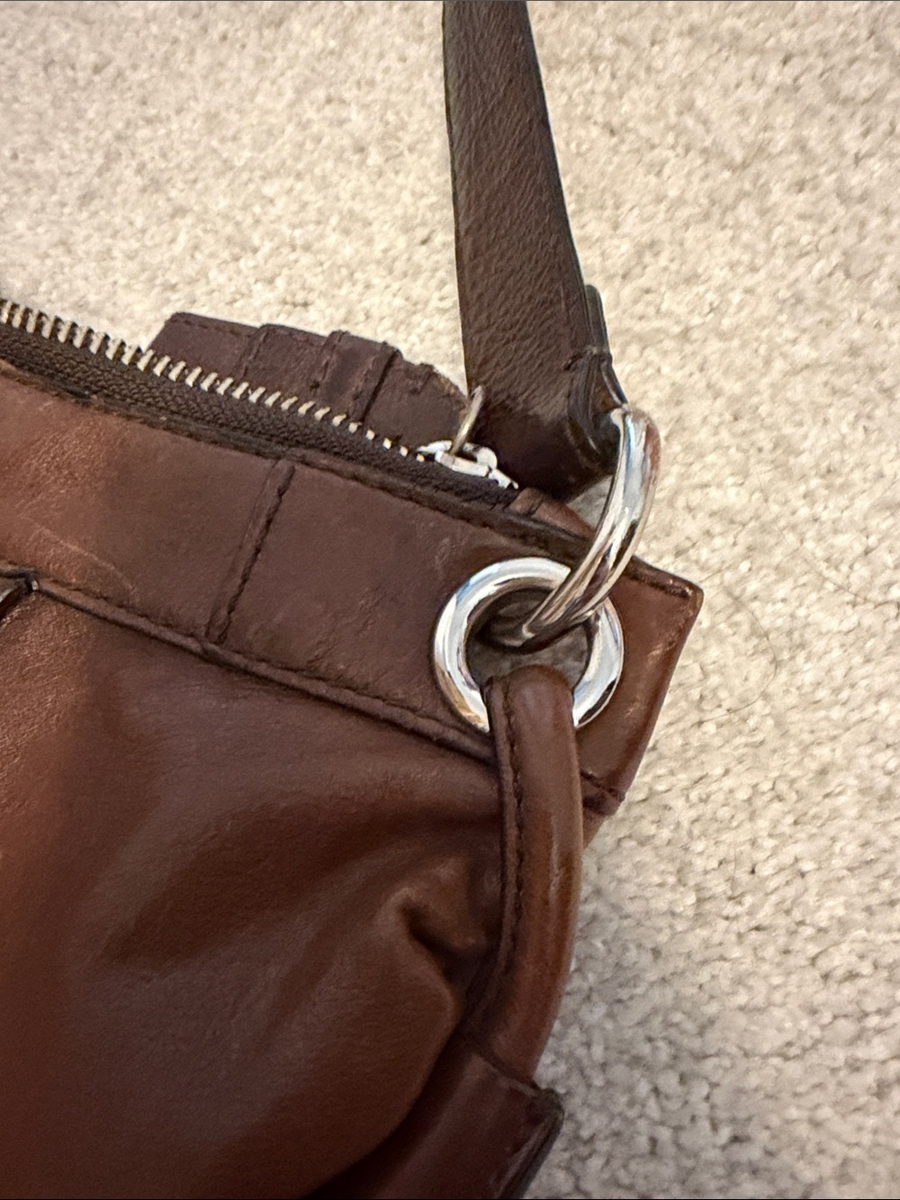 Banana Republic Chocolate Brown Leather Shoulder Bag - Picture 9 of 10